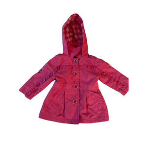 💗 baby F.O.G. by London Fog Pink Ruffle Hooded Jacket – Size 12M